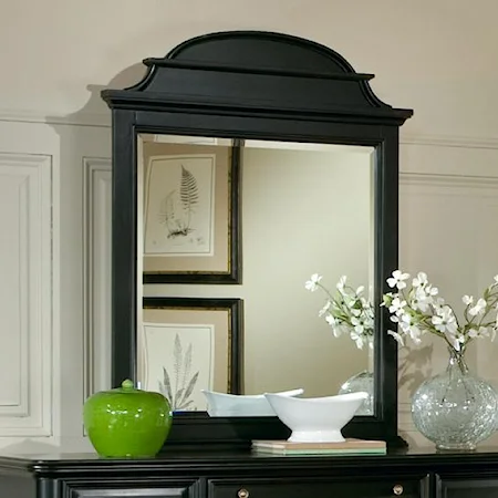 Arched Dresser Mirror with Removable Crown